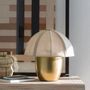 Lampes à poser - Lampe HÉLOÏSE métal doré et AJ tissu crème dia 32x32 - BLANC D'IVOIRE