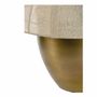 Lampes à poser - Lampe HÉLOÏSE métal doré et AJ tissu crème dia 48x50 - BLANC D'IVOIRE