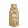 Vases - Vase UMALA rotin naturel et métal - Petit modèle - dia 29x61,5 - BLANC D'IVOIRE