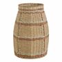 Vases - Vase décoratif HOKA corde de papier naturel bronze et vert d'eau dia 20x40 - BLANC D'IVOIRE