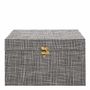 Objets de décoration - Set de 3 boîtes GABIN tissu noir et blanc 35x25x20 - BLANC D'IVOIRE