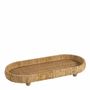 Decorative objects - Set of 2 ELYA natural rattan trays 54x26 and 46x21 - BLANC D'IVOIRE