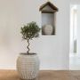 Baskets - CLEIA light gray cement planter - Large model - dia 51.5x51.5x51.5 - BLANC D'IVOIRE