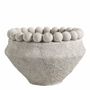 Corbeilles - Cache-pot ALEO ciment gris clair - Grand modèle - dia 23,5x23,5x15,5 - BLANC D'IVOIRE