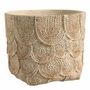 Corbeilles - Cache-pot OSA ciment crème - Grand modèle - 31,5x31,5x26,5 - BLANC D'IVOIRE