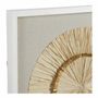 Tableaux - Décoration murale ROSACE feuilles de palmier plissées écrues et dorées 80x80 - BLANC D'IVOIRE