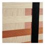 Tableaux - Décoration murale QUADRA corde de coton beige marron et noir 60x60 - BLANC D'IVOIRE