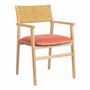 Chairs - PALOMA chair raspberry ash velvet blond wood finish 60.5x54x87 - BLANC D'IVOIRE