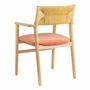 Chairs - PALOMA chair raspberry ash velvet blond wood finish 60.5x54x87 - BLANC D'IVOIRE