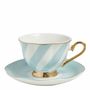 Mugs - Madame de Récamier pastel striped tea cup and saucer - 3 assorted - MATHILDE M.