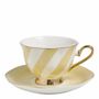 Mugs - Madame de Récamier pastel striped tea cup and saucer - 3 assorted - MATHILDE M.