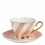 Mugs - Madame de Récamier pastel striped tea cup and saucer - 3 assorted - MATHILDE M.