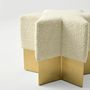 Tabourets - Pouf Starboy en tissu bouclé et laiton mat par Merve Kahraman - TULESTE FACTORY