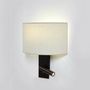 Wall lamps - CORBA wall lamp with reader black - LUXCAMBRA