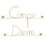 Other wall decoration - Gold Brass Wire Wall Decoration " Carpe Diem ” - to be pinned - BIJOUX DE MUR