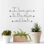 Objets de décoration - Décoration Murale - "I love you to the moon and back" - Citation Amour - BIJOUX DE MUR