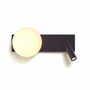 Appliques - GLOS applique murale slim horizontal avec lecteur en noir - LUXCAMBRA