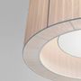 Hanging lights - INDIANA black hanging lamp with white, gray or beige organza shade - LUXCAMBRA
