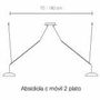 Hanging lights - ABSIDIOLA mini moving hanging lamp with 2 alabaster/ceramic shades - LUXCAMBRA