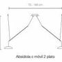 Hanging lights - ABSIDIOLA moving hanging lamp plato with 2 ceramic shades - LUXCAMBRA