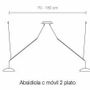 Hanging lights - ABSIDIOLA moving hanging lamp with 2 ceramic shades - LUXCAMBRA