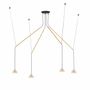 Hanging lights - ABSIDIOLA mini moving hanging lamp with 4 alabaster/ceramic shades - LUXCAMBRA