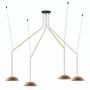 Hanging lights - ABSIDIOLA moving hanging lamp with 4 plato ceramic shades - LUXCAMBRA
