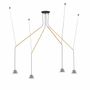 Hanging lights - ABSIDIOLA conica moving hanging lamp with 4 ceramic shades - LUXCAMBRA