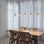 Hanging lights - KAN linear hanging lamp in white with 5 shades in cotonet sand - LUXCAMBRA