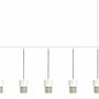 Hanging lights - KAN linear hanging lamp in white with 5 shades in cotonet sand - LUXCAMBRA