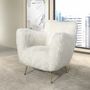Armchairs - White long pile fabric armchair - ANGEL CERDÁ
