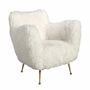 Armchairs - White long pile fabric armchair - ANGEL CERDÁ