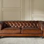 Sofas - 3 seater chester sofa in cognac brown leather - ANGEL CERDÁ
