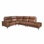 Sofas - Right chaise longue relaxation sofa in tobacco brown leather - ANGEL CERDÁ
