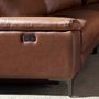 Sofas - Right chaise longue relaxation sofa in tobacco brown leather - ANGEL CERDÁ