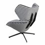 Armchairs - Fauteuil pivotant en tissu noir et blanc - ANGEL CERDÁ
