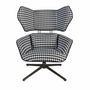 Armchairs - Fauteuil pivotant en tissu noir et blanc - ANGEL CERDÁ