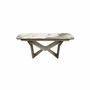 Dining Tables - Oval barrel-shaped extendable dining table in porcelain marble and cha - ANGEL CERDÁ