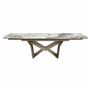 Dining Tables - Oval barrel-shaped extendable dining table in porcelain marble and cha - ANGEL CERDÁ