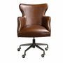 Chairs - Swivel armchair dark brown leather - ANGEL CERDÁ