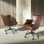 Chairs - Swivel armchair dark brown leather - ANGEL CERDÁ