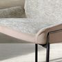 Chairs - Grey fabric and brown velvet chair - ANGEL CERDÁ