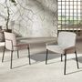 Chairs - Grey fabric and brown velvet chair - ANGEL CERDÁ