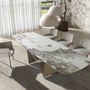 Chairs - Grey fabric and brown velvet chair - ANGEL CERDÁ