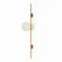 Wall lamps - LYMINGTON wall lamp with opalised globe and black/gold structure - LUXCAMBRA