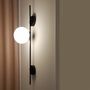 Wall lamps - LYMINGTON wall lamp with opalised globe and black/gold structure - LUXCAMBRA