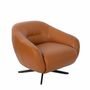 Armchairs - Brown leather swivel armchair - ANGEL CERDÁ