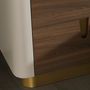 Night tables - Bedside table walnut, beige, golden polished steel and walnut top - ANGEL CERDÁ