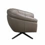 Fauteuils - Fauteuil pivotant en cuir gris - ANGEL CERDÁ