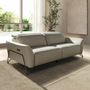Sofas - 3 seater relaxation sofa in sand leather - ANGEL CERDÁ
